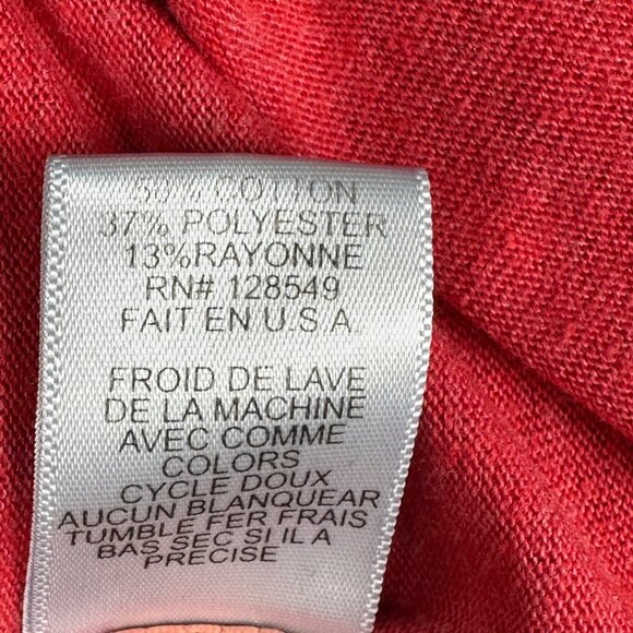 Aviator Nation Long Sleeve Henley Shirt Red XXL Lightning Bolt Logo USA Made - Picture 9 of 9